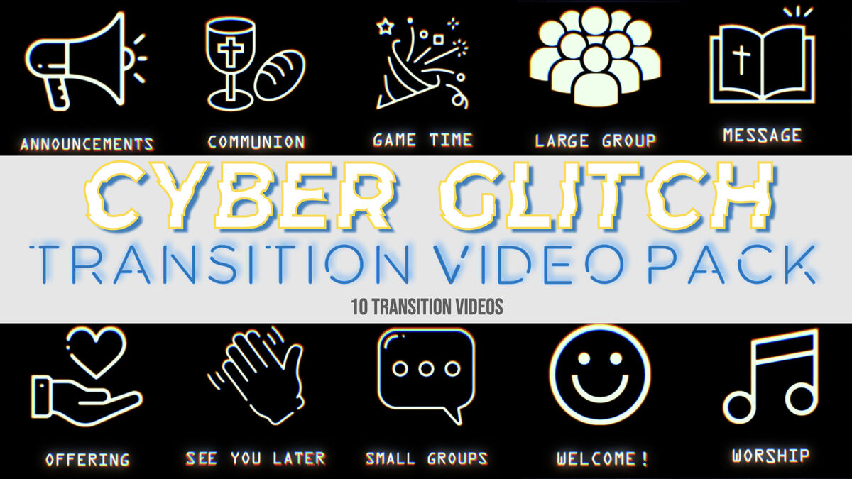 Cyber Glitch Transition Video Pack image number null